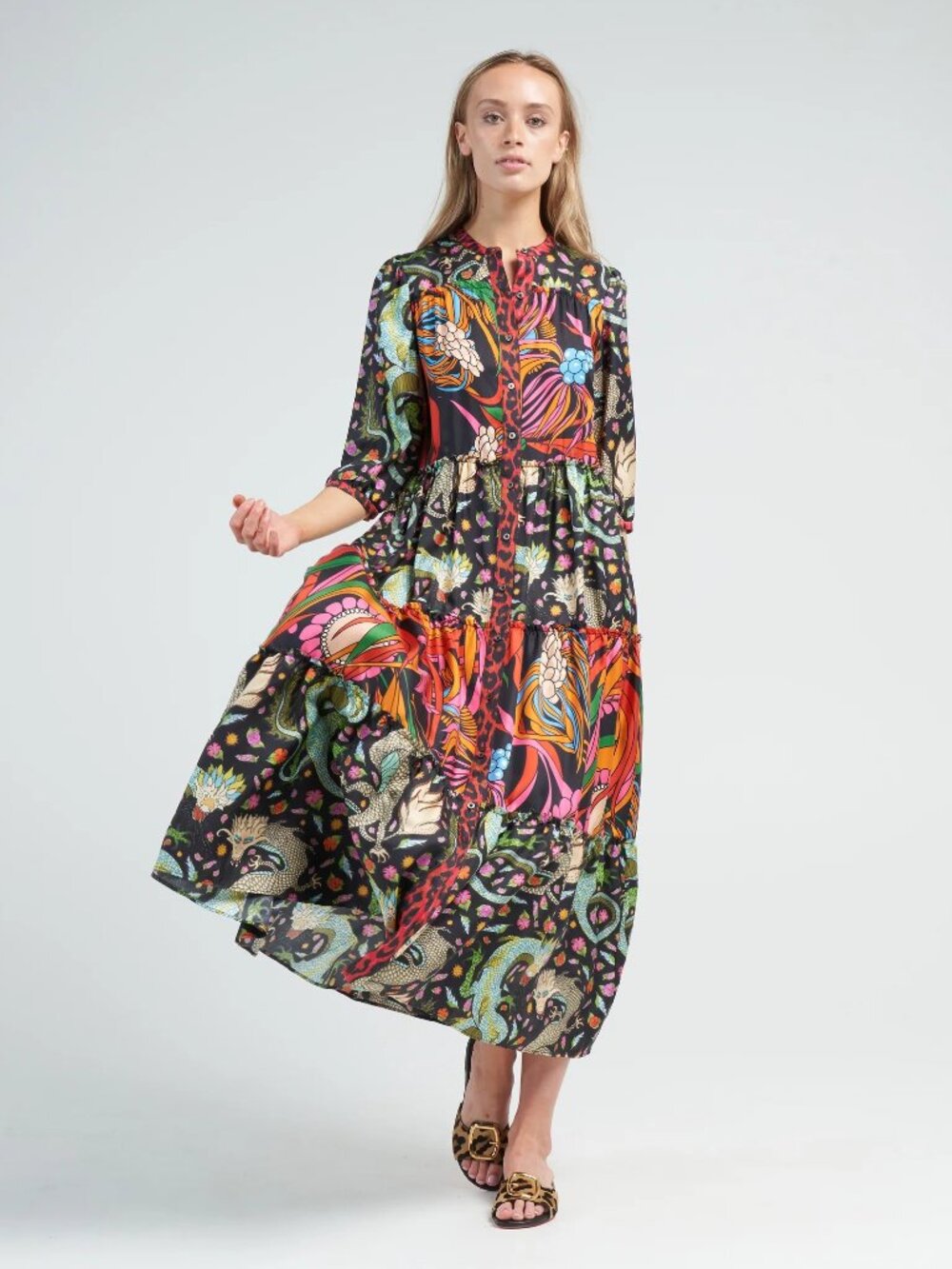 La Prestic Ouiston Flore Dress - mix dragons - 1 (small)